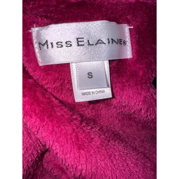 Brand New Miss Elaine Women's Small Wine Pink Red Plus Teddy Robe Sleepwear - Picture 4 of 7
